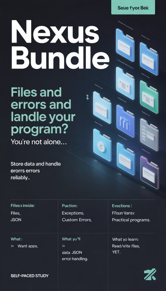 Nexus Bundle promotional graphic with file icons and text on a dark background