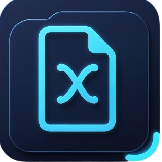 Blue icon of a document with an 'X' symbol on a white background